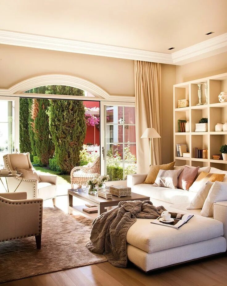 Красивый интерьер гостиной комнаты Уютные гостиные Decoración de unas, La casa de mis sueños, Salones rústicos