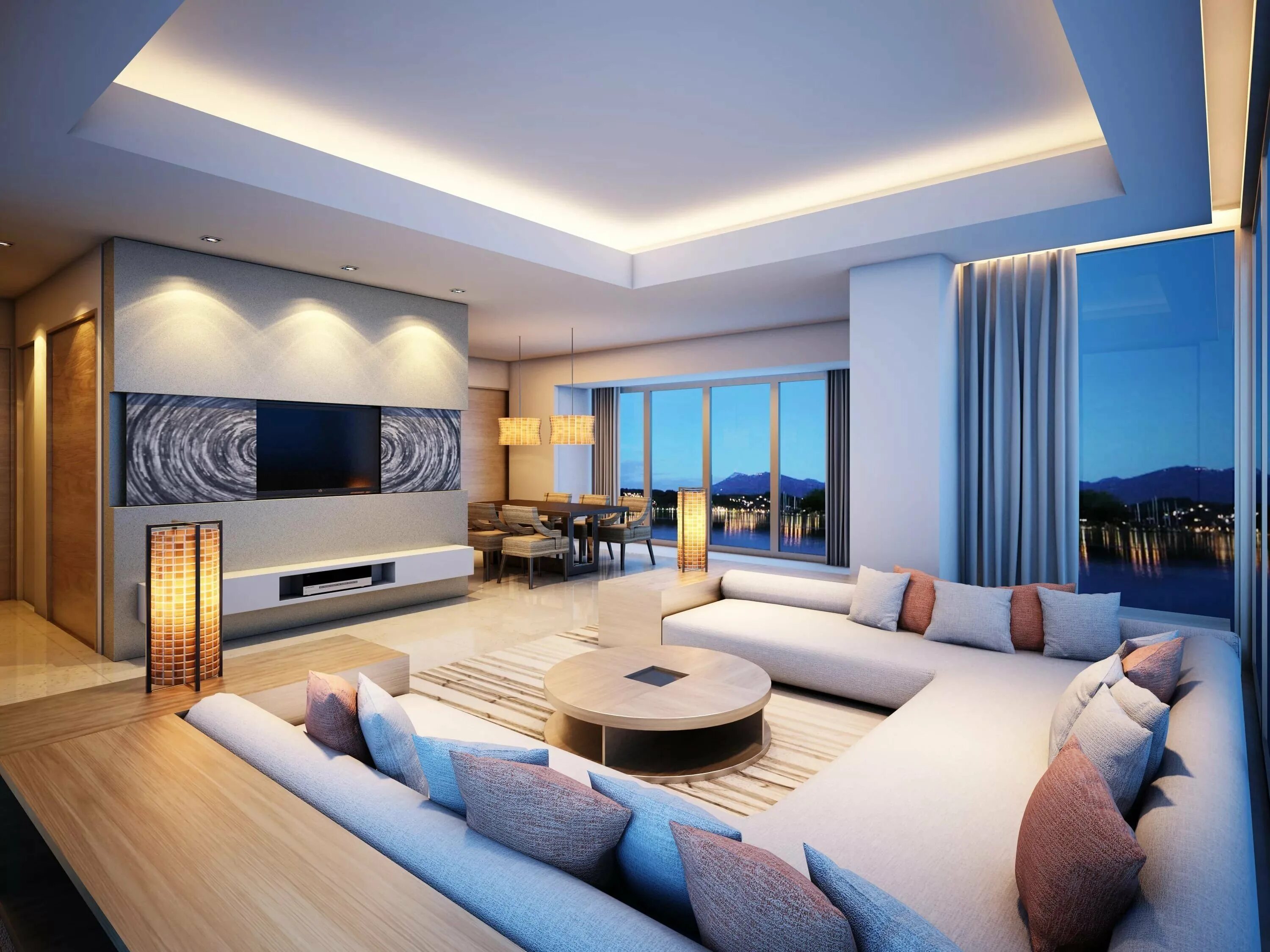 Красивый интерьер гостиной в квартире Modern luxury homes interior - 65 photo