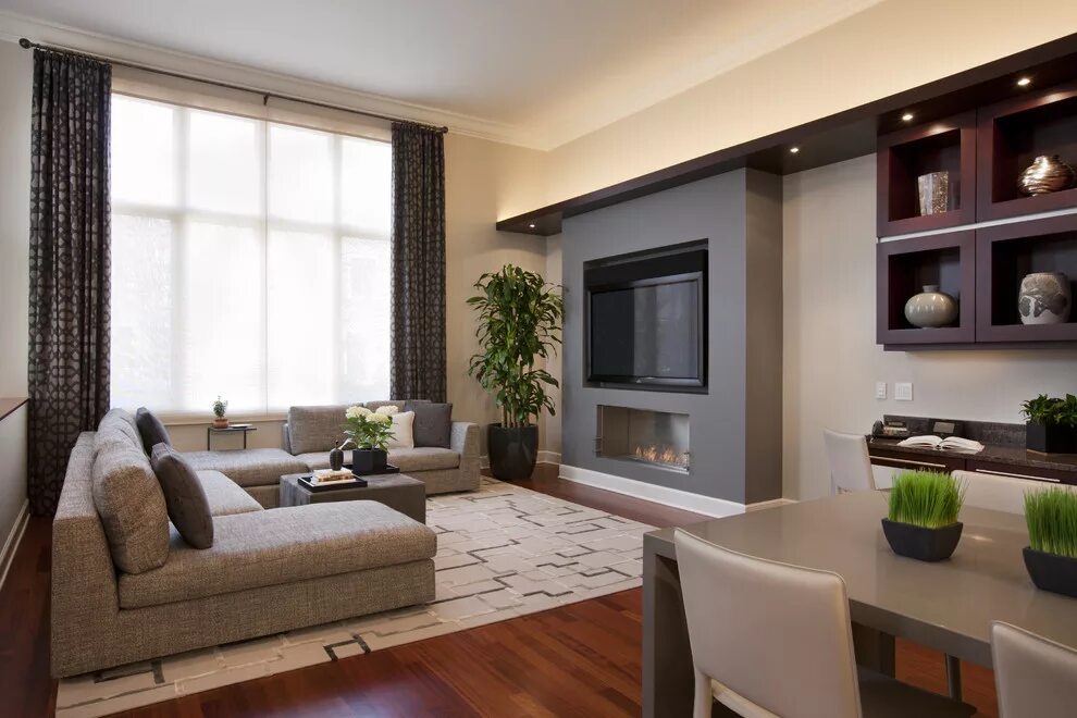 Красивый интерьер гостиной в квартире фото Orchard Family Room A - Современный - Семейная комната - Чикаго - от эксперта Mi