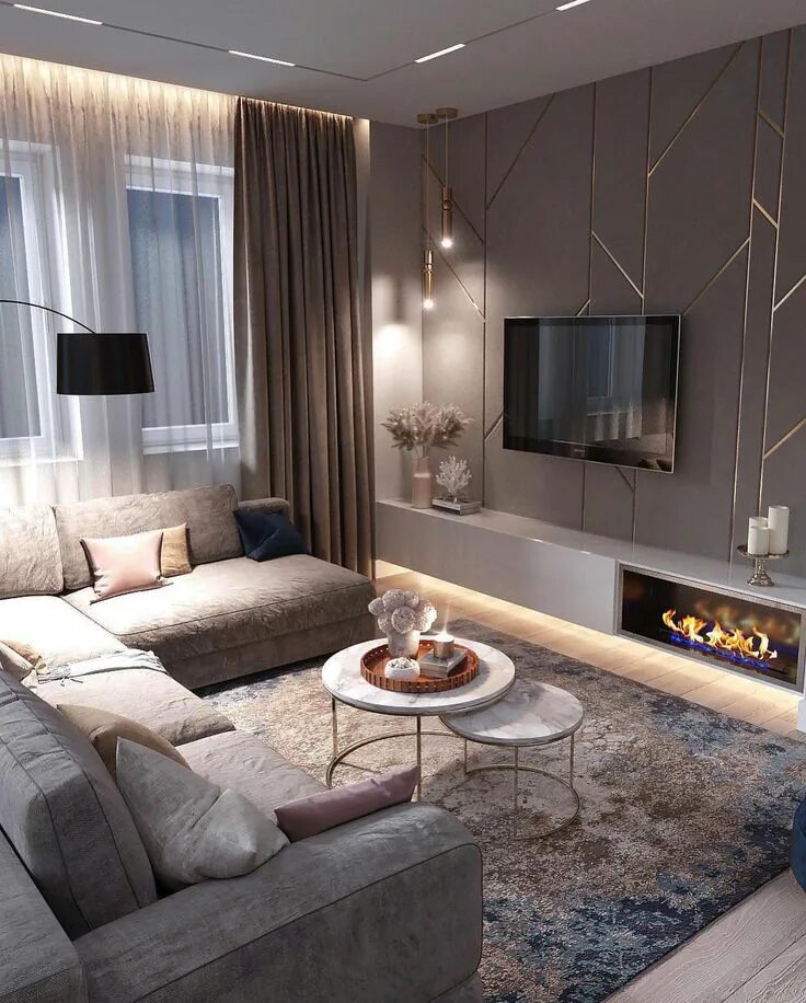 Красивый интерьер гостиной в квартире фото Moderno Home & Decor on Twitter Дизайн дома, Стильные гостинные, Дизайнерские го
