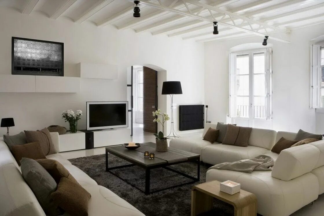 Красивый интерьер гостиной в квартире фото modern-style-living-room-sets Sala de estar de apartamento, Viver num apartament