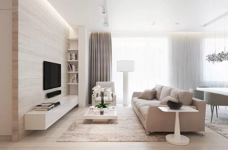 Красивый интерьер квартиры в светлых тонах A Chic Pair Of Interiors With Natural Neutral Design Interior design living room