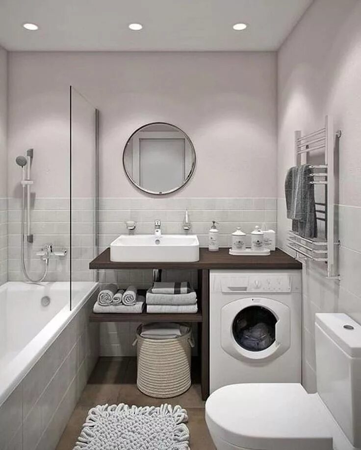 Красивый интерьер маленькой ванной Loundry room Bathroom design small, Small bathroom, Bathroom interior design