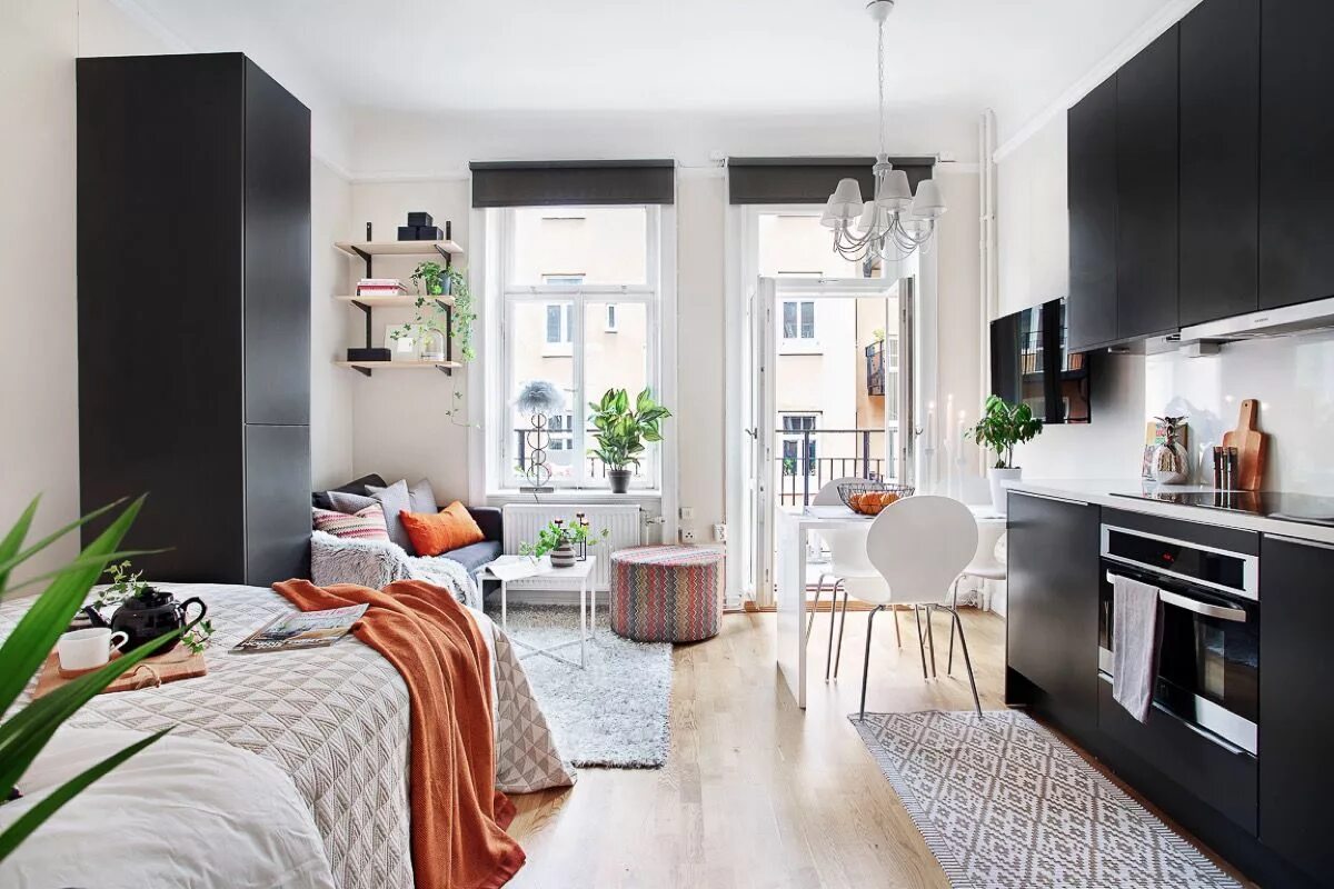 Красивый интерьер однокомнатной Pin em Interior D