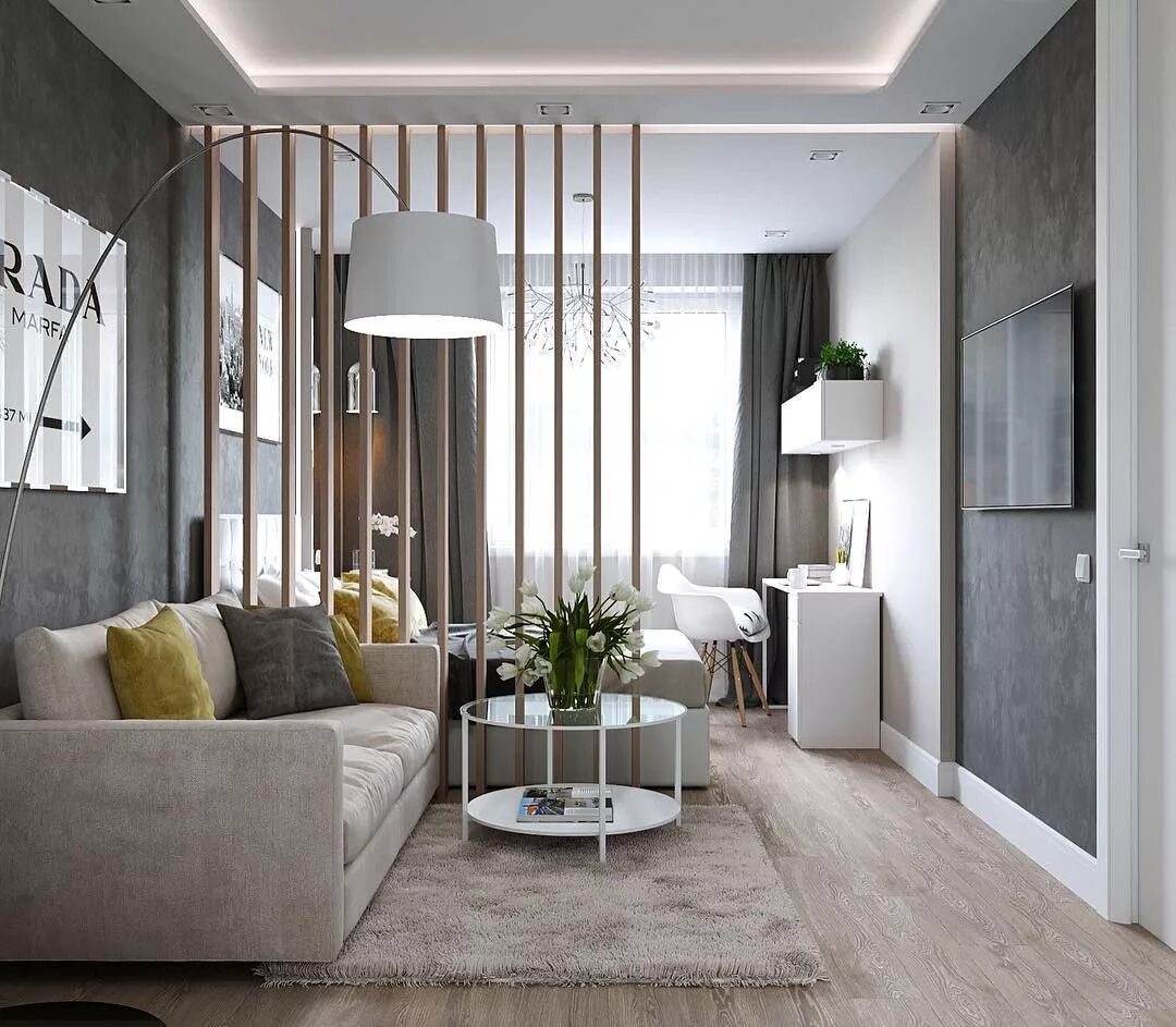 Красивый интерьер однокомнатной квартиры #design #interiordesign #interior #дизайн #дизайнинтерьера #дизайнквартиры #инте