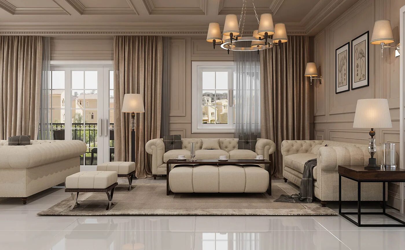 Красивый интерьер в бежевых тонах Apartment :: Behance