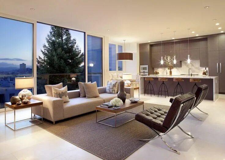 Красивый интерьер в современном стиле Cozinhas Americanas com Salas Interligadas: 85 Fotos Lindas Furniture design liv