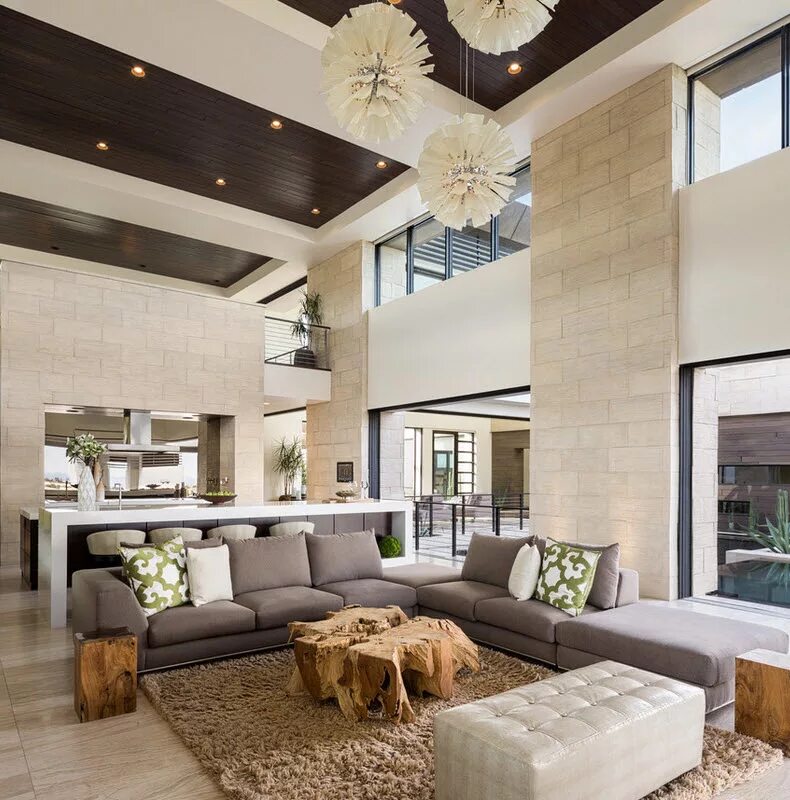 Красивый интерьер в современном стиле Реечный потолок 84 R, венге 207 USA Ceiling Group, Россия