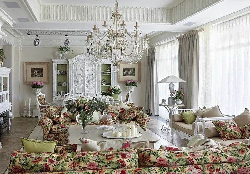 Красивый интерьер в стиле прованс интерьер во французском стиле Provence style interior, Best living room design, 