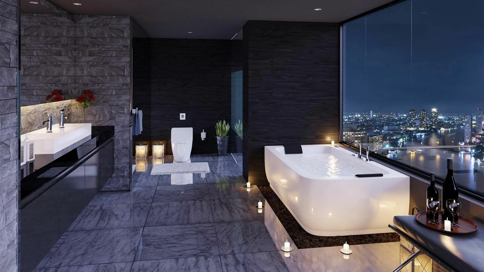 Красивый интерьер в ванной комнате фото Modernes luxuriöses badezimmer, Traumhafte badezimmer, Luxus badezimmer