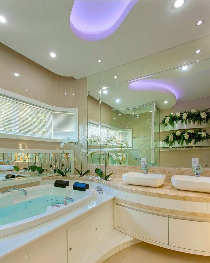 Красивый интерьер ванной комнаты фото Pin on Banheiros Bathroom design luxury, Dream home design, Bathroom interior