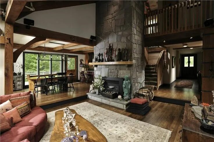 Красивый интерьер загородного дома Pin by Shelby Wood on Already Used in Stories Sunken living room, Eclectic livin