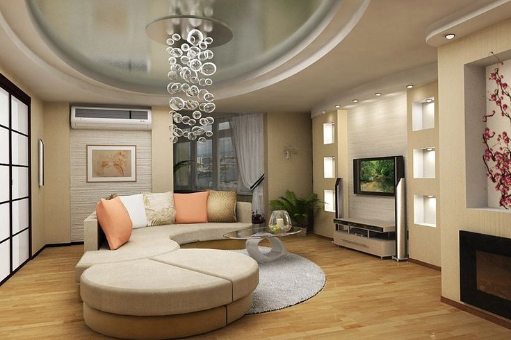 Красивый интерьер зала в квартире фото Fake ceilings, an option to suit everyone's taste/ Tavanele extensibile,. Living