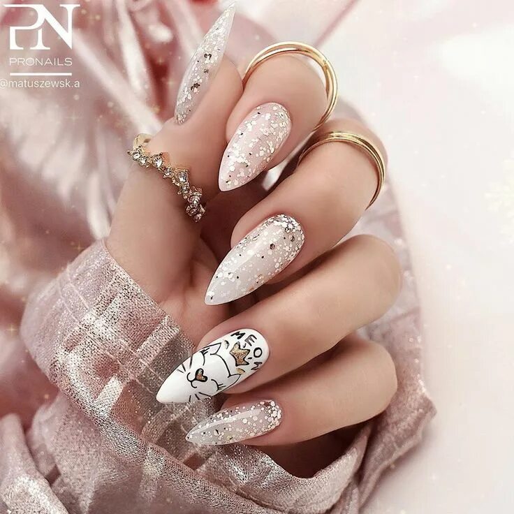 Красивый изысканный маникюр Pin by adelina_belibova on Дизайны на длинные ногти Valentine's day nails, Almon