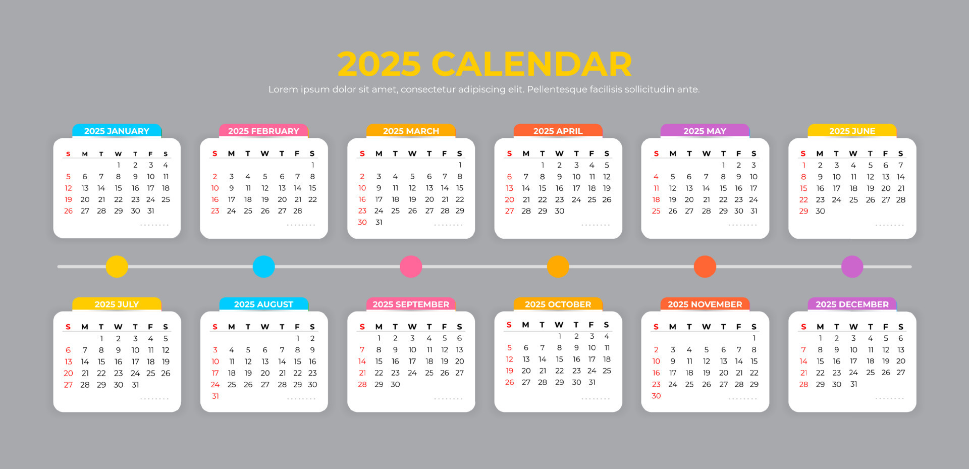 Красивый календарь 2025 с праздниками и выходными 2025 Calendar Template 24595691 Vector Art at Vecteezy