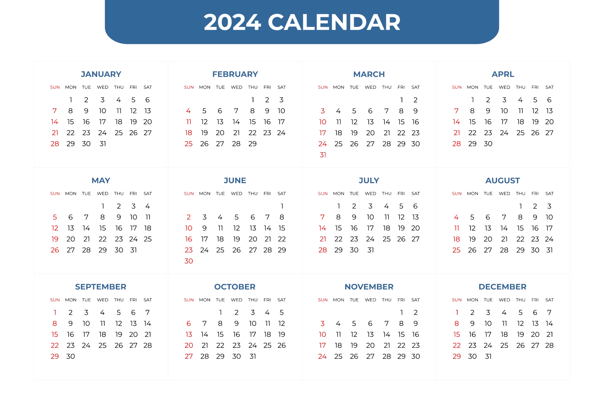 Красивый календарь на 2024 год Calendar 2024 PNG Photos - PNG Mart