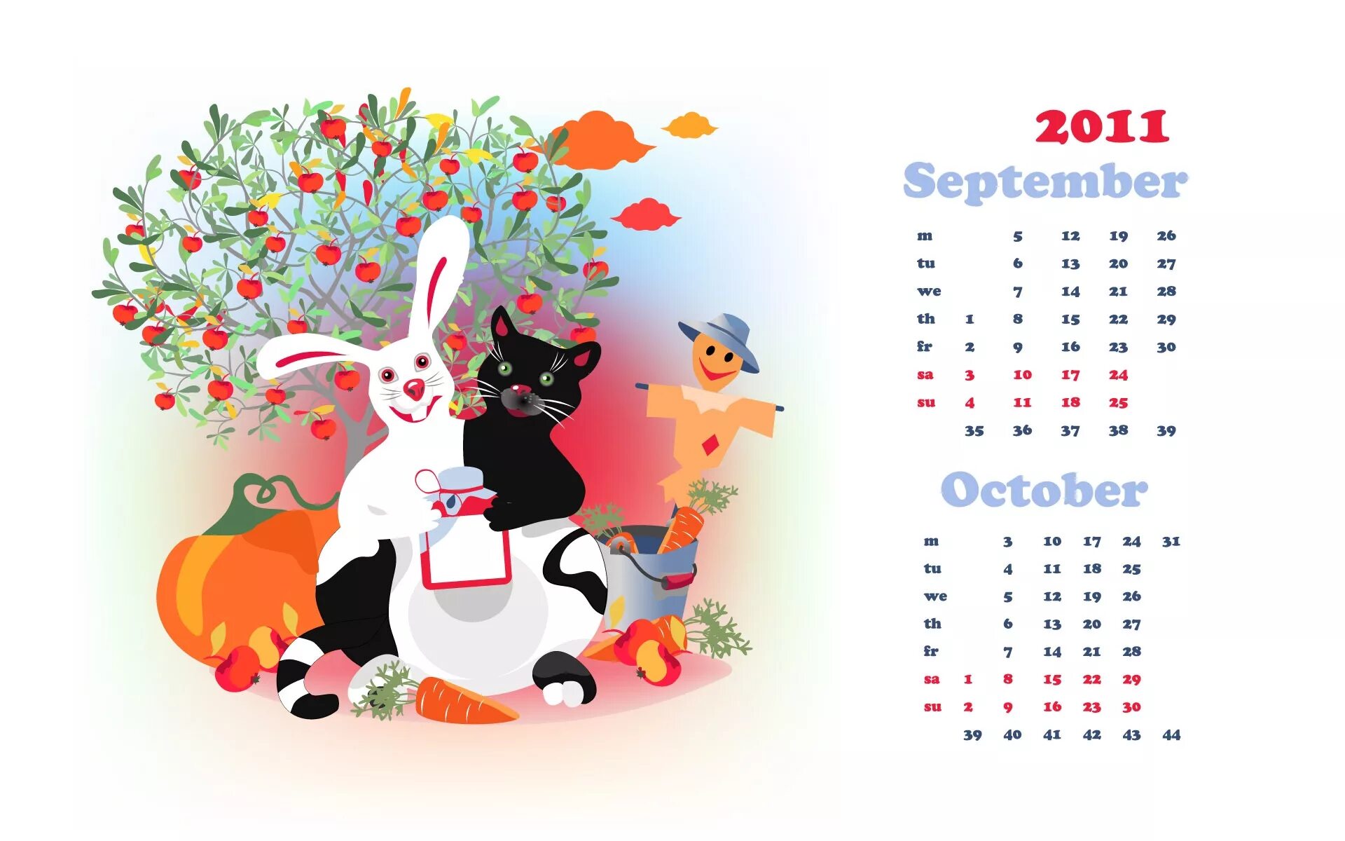 Красивый календарь на год 2011 Rabbit calendar wallpaper Wallpapers - HD Wallpapers 88584