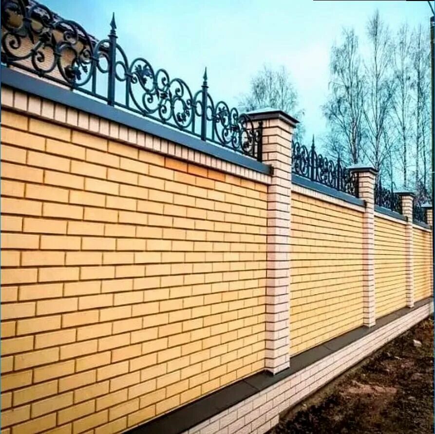 Красивый кирпичный забор фото Перенести забор в Верхней Пышме: 37 строителей с отзывами и ценами на Яндекс Усл