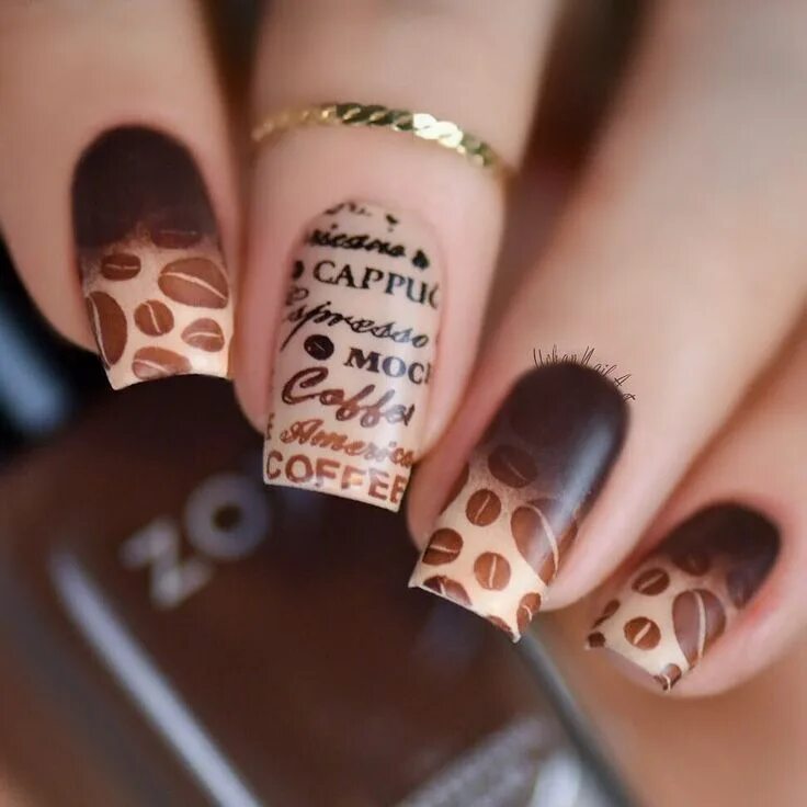 Красивый кофейный маникюр Instagram photo by Urban Nail Art - Australia * May 29, 2016 at 10:35pm UTC Гвоз
