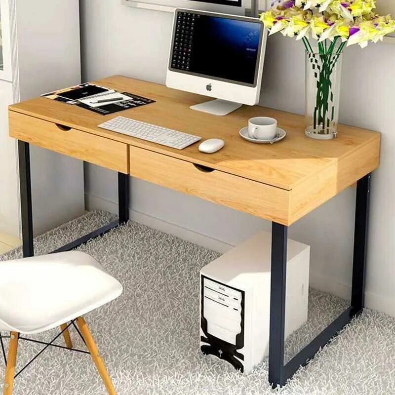 Красивый компьютерный стол фото Home Desktop PC Table with 2 Drawers Simple Creative Computer Stand Large Size W