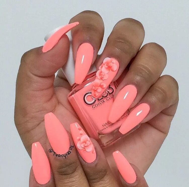 Красивый коралловый маникюр Pin by Kamilah on Nail Love! Cute nails, Coral nails, Nails