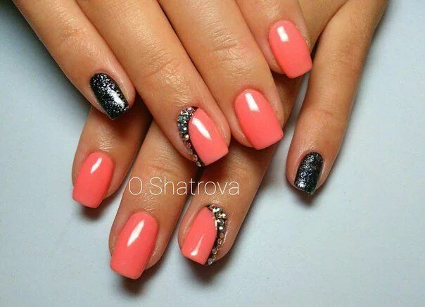 Красивый коралловый маникюр Nail Art #881 - Best Nail Art Designs Gallery BestArtNails.com Nail art designs,