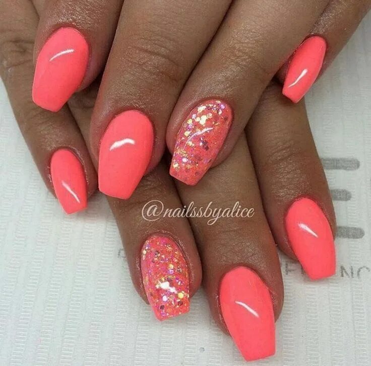 Красивый коралловый маникюр diynaildesigns.cf in 2022 Coral nails, Nail colors, Nails