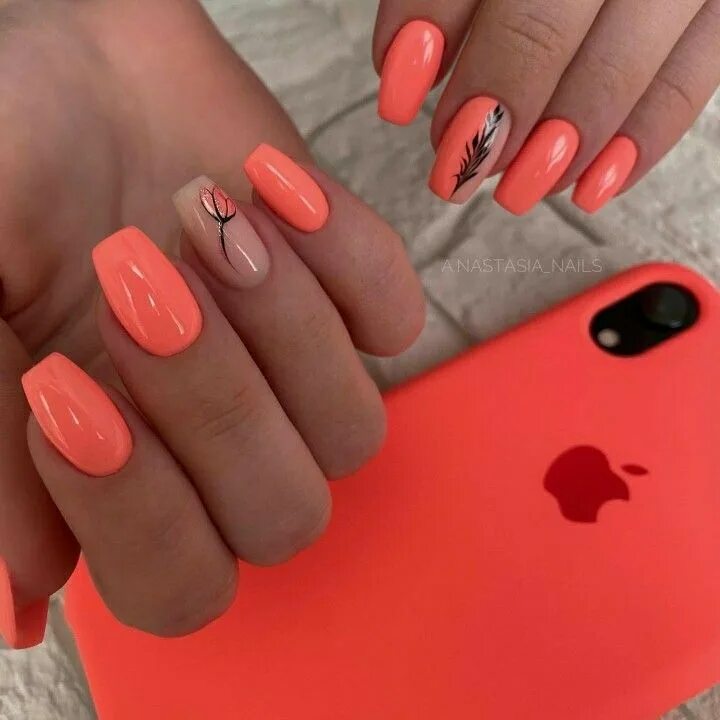 Красивый коралловый маникюр Pin on Nails in 2024 Makeup nails designs, Blush nails, Manicure