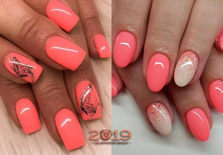Красивый коралловый маникюр Летний коралловый маникюр 2024 фото Strazi-Nail.ru
