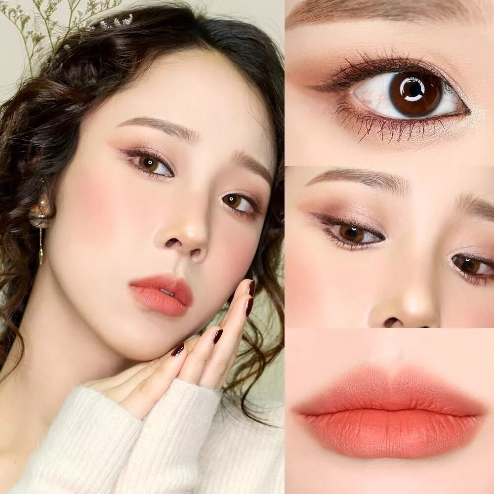 Красивый корейский макияж Korean Make Up Look #Ulzzang @ah_reum 아시안 메이크업, 아이메이크업, 메이크업