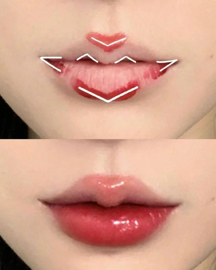 Красивый корейский макияж губ Туториал на губки Idee per il trucco, Trucco per labbra, Tutorial per il trucco