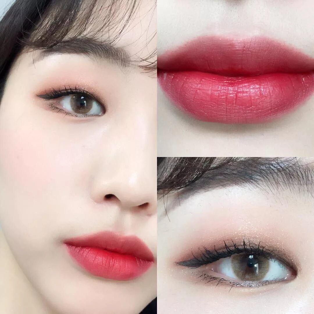 Красивый корейский макияж губ Korean Make Up Look Korean Eye Make-Up Natural Look Everyday Look I Aki Warinda 