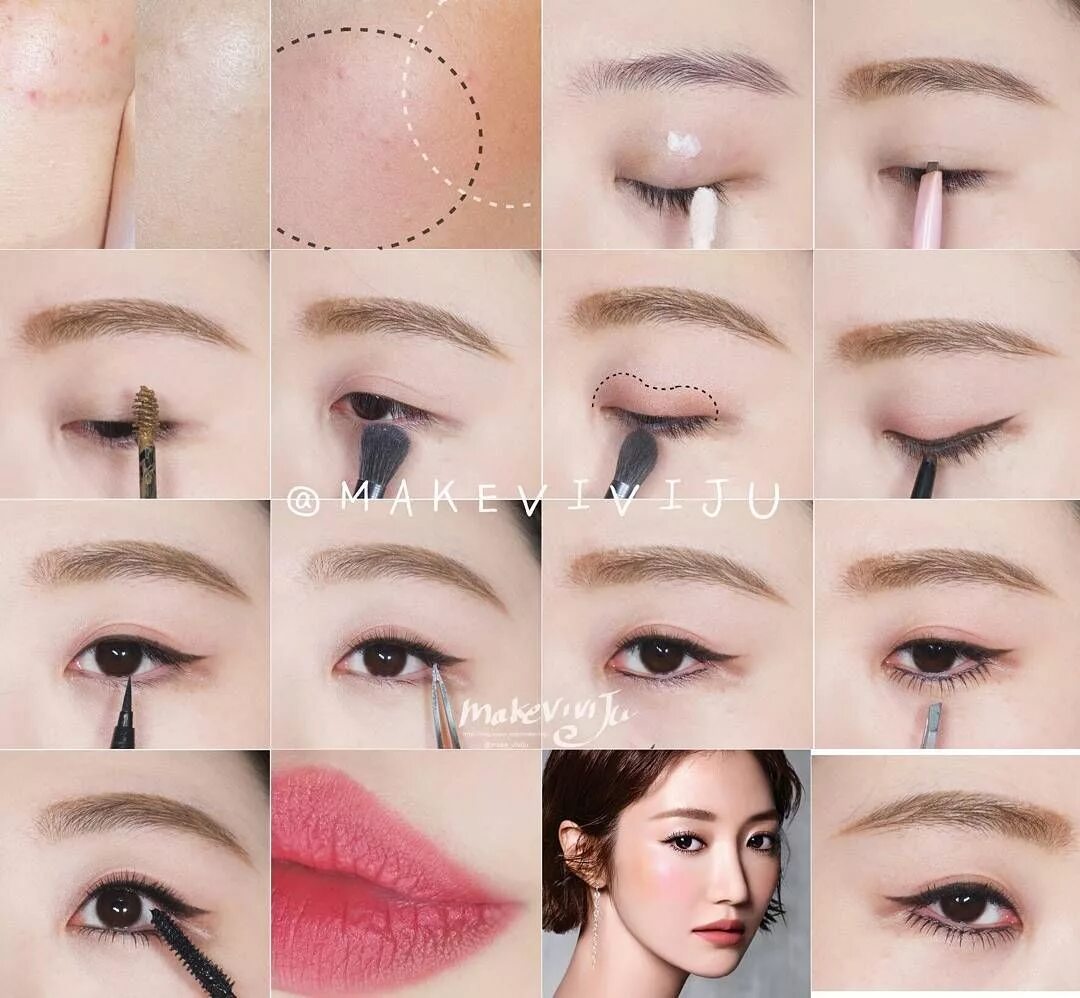 Красивый корейский макияж в школу #Korea Eye Make Up #MakeUp #Akiwarinda เ ค ล ด ล บ เ ม ค อ พ ต า, แ ต ง ต า, ก า