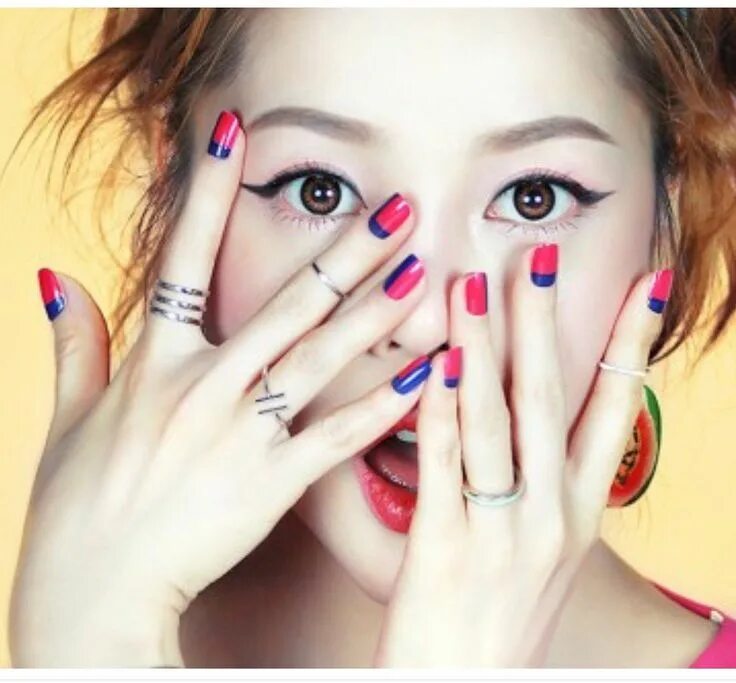 Красивый корейский маникюр Fun summer nails Manicura de uñas, Uñas de gel para navidad, Gel de uñas