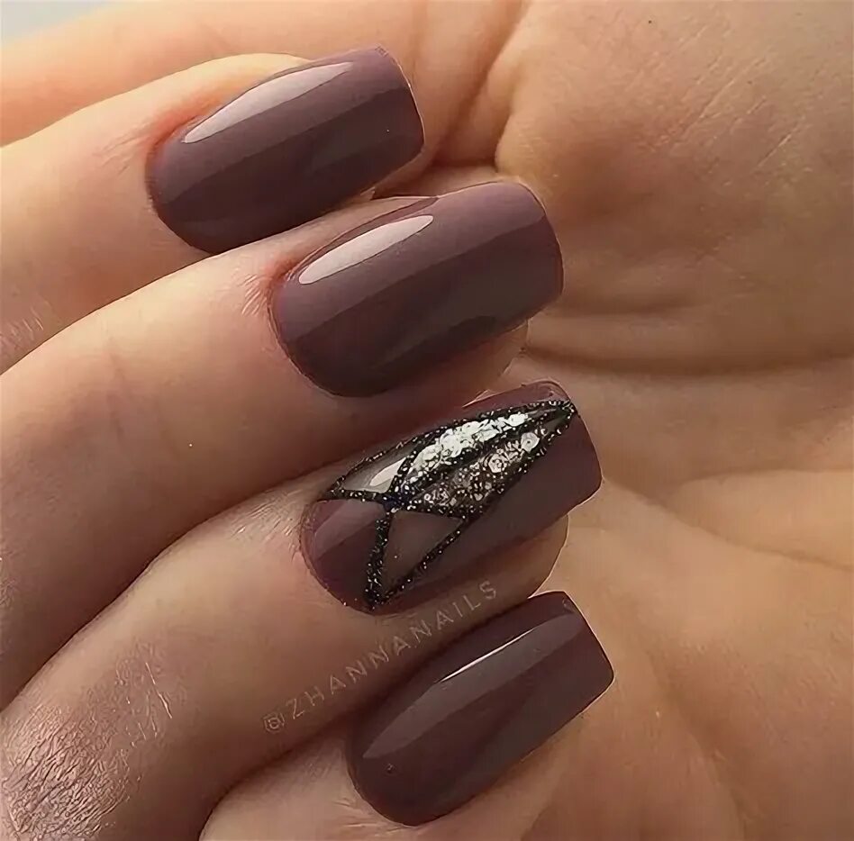 Красивый коричневый маникюр с дизайном 18 Nails & Feet ideas nails, pretty nails, beautiful nails