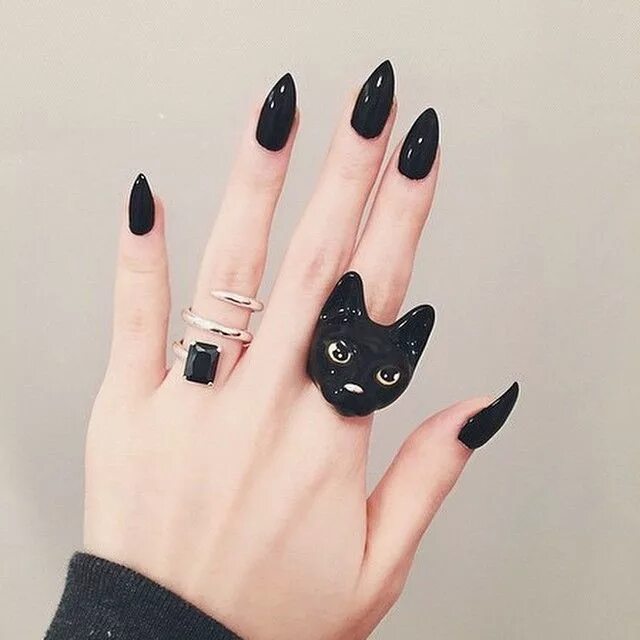 Красивый кошачий маникюр Black x Black Nil Cat Ring Find your favorite pieces at www.GOODAFTERNINE.com Ph