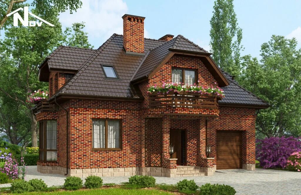 Красивый коттедж из кирпича фото Строительство домов из кирпича цена под ключ СтройГарант Инжиниринг
