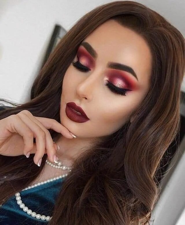 Красивый красный макияж Pin by Diana Tobón on Maquillaje Birthday makeup looks, Birthday makeup, Makeup 