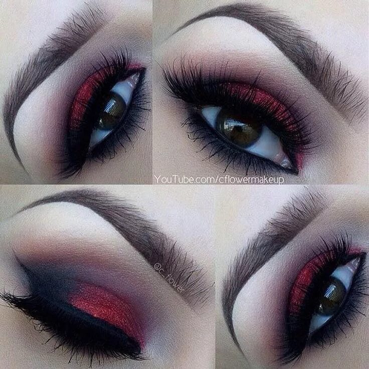 Красивый красный макияж глаз Makeup Bookmarks Black eyeshadow makeup, Eye makeup, Eyeshadow makeup