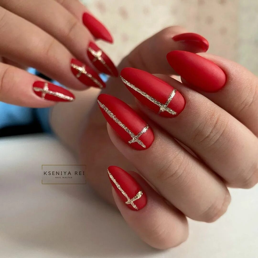 Красивый красный маникюр 2024 Дизайн ногтей - Фото OK.RU Red nail designs, Nail designs, Red nails