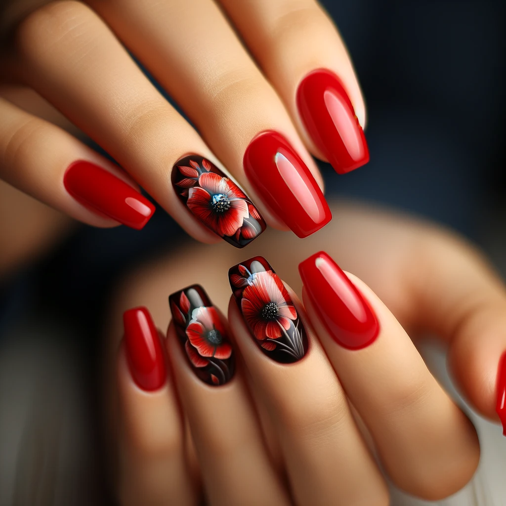 Красивый красный маникюр 2024 Red manicure - always in trend (the most unusual ideas) - GlobalFashion