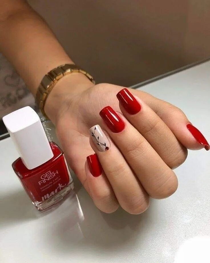 Красивый красный маникюр дизайн на квадратный 65+ Cute Easter Nail Designs for Spring