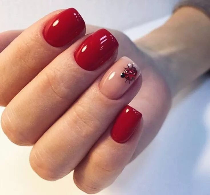 Красивый красный маникюр короткие ногти Learn something new and create unique spring nail designs in 2018 ❤ Find the gre