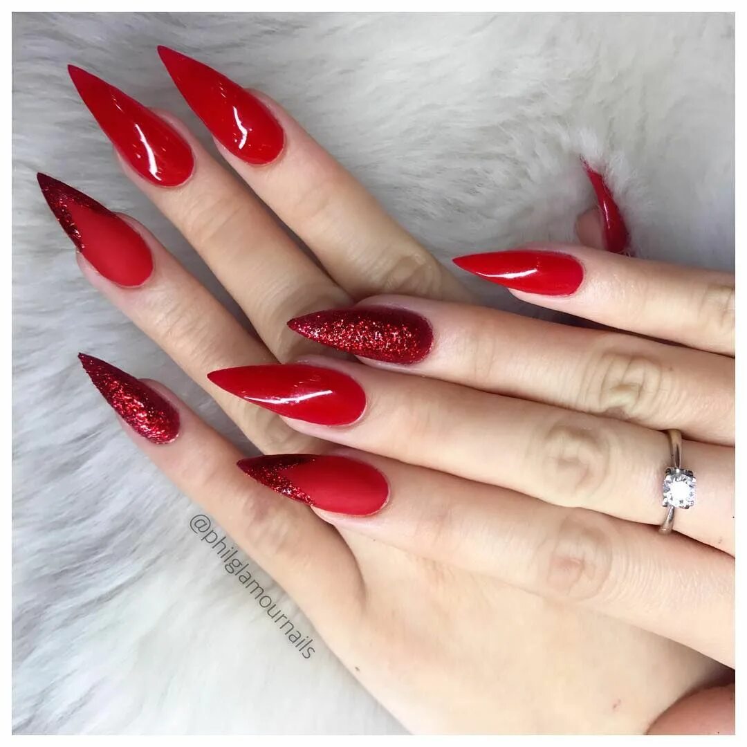 Красивый красный маникюр миндаль red glam #nails for #hollidays #philglamournails #philnails #beverlyhills #la #c