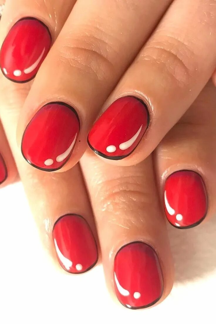 Красивый красный маникюр на короткие ногти red manicure #red #manicure #love #nails #nailart #beautiful #gelnails #nail #ar