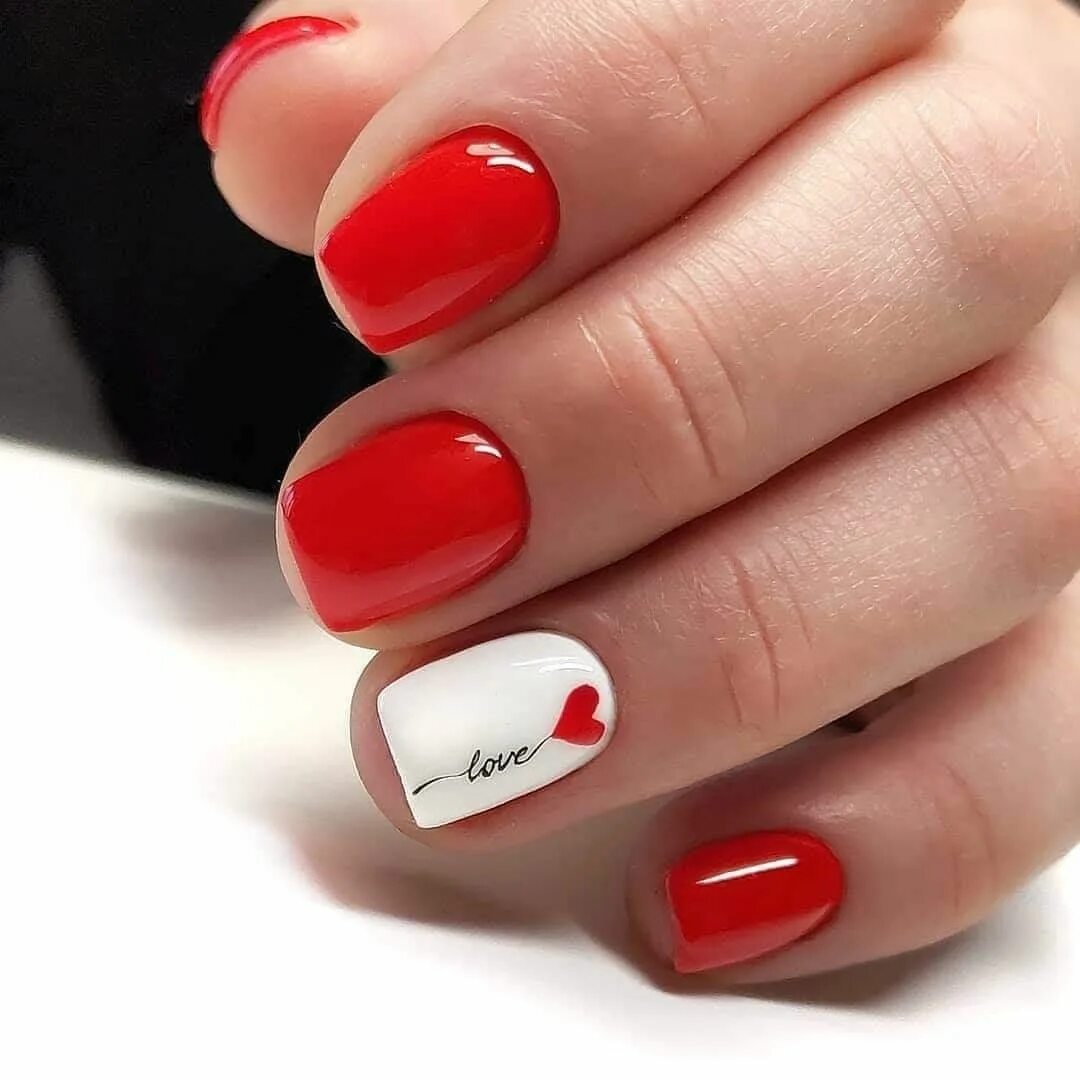 Красивый красный маникюр на короткие ногти Pin on Nails in 2024 Valentine's day nails, Valentines nails, Nails