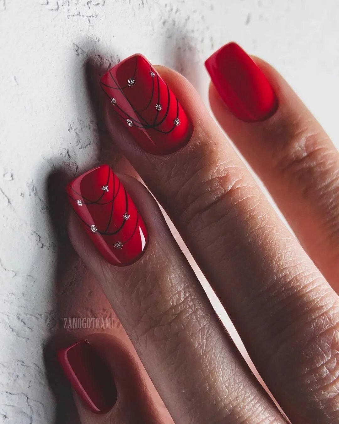 Красивый красный маникюр с дизайном Лучшие идеи маникюра - Разное OK.RU Classy nail designs, Fashion nails, Classy n