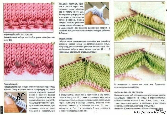 Красивый край спицами схема Pin by Наталия on Вязание.Образцы Knitting patterns, Knitting stitches, Crochet