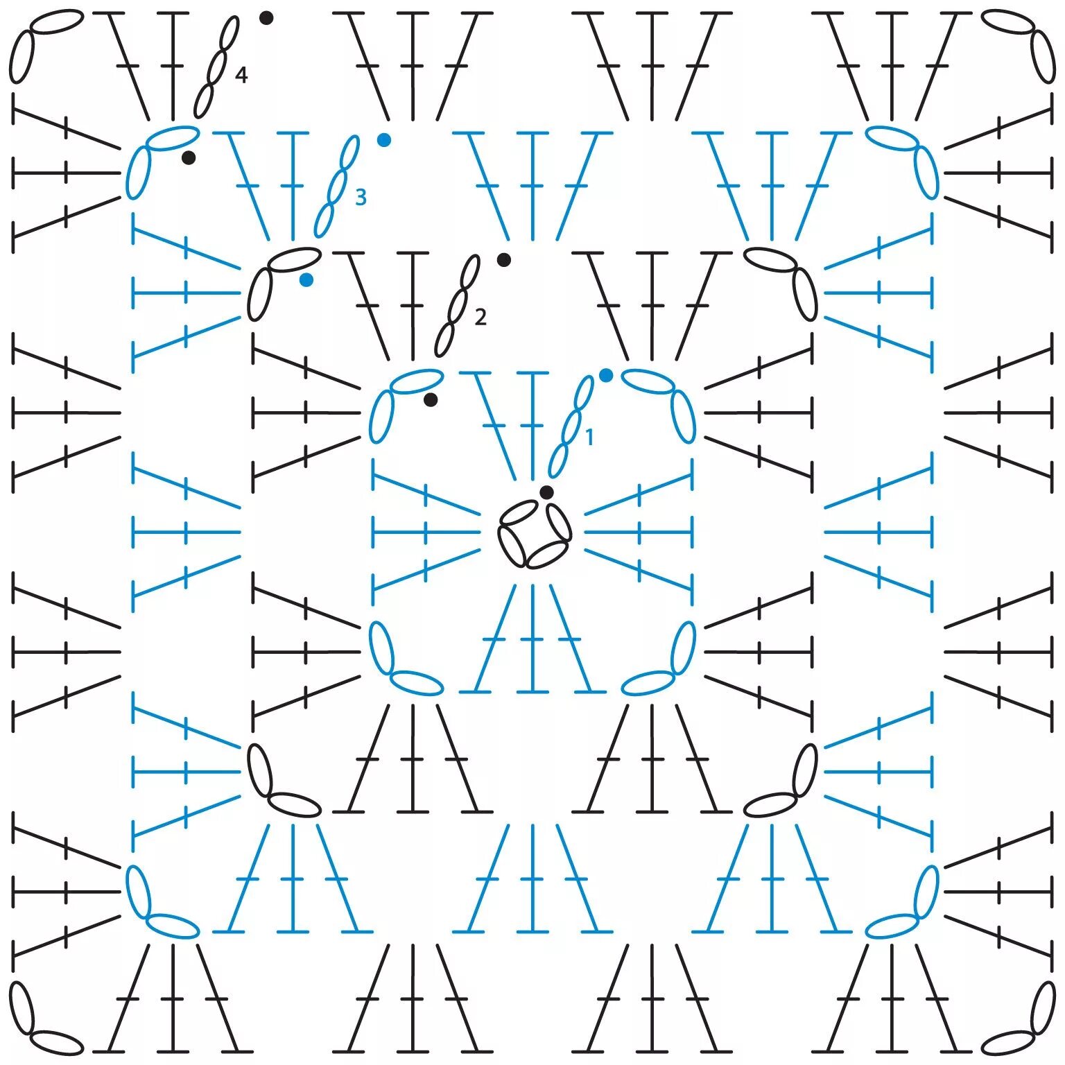 Красивый квадрат крючком для туники схемы Granny Square patterns - Simply Crochet Häkeln, Häkeln muster, Quadratische must