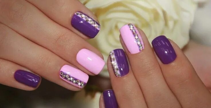 Красивый лак на короткие ногти фото Pin by Weightloss Before and After on Nail art Mauve nails, Purple nail designs,